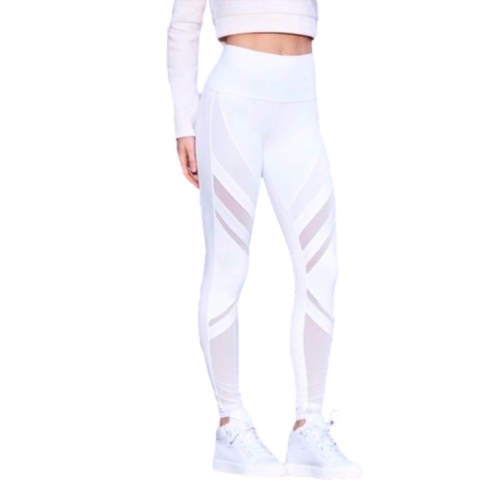 NWOT Alo white mesh leggings